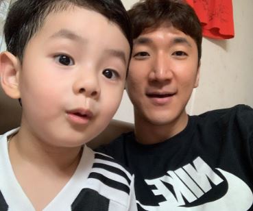 Jung with his nephew
